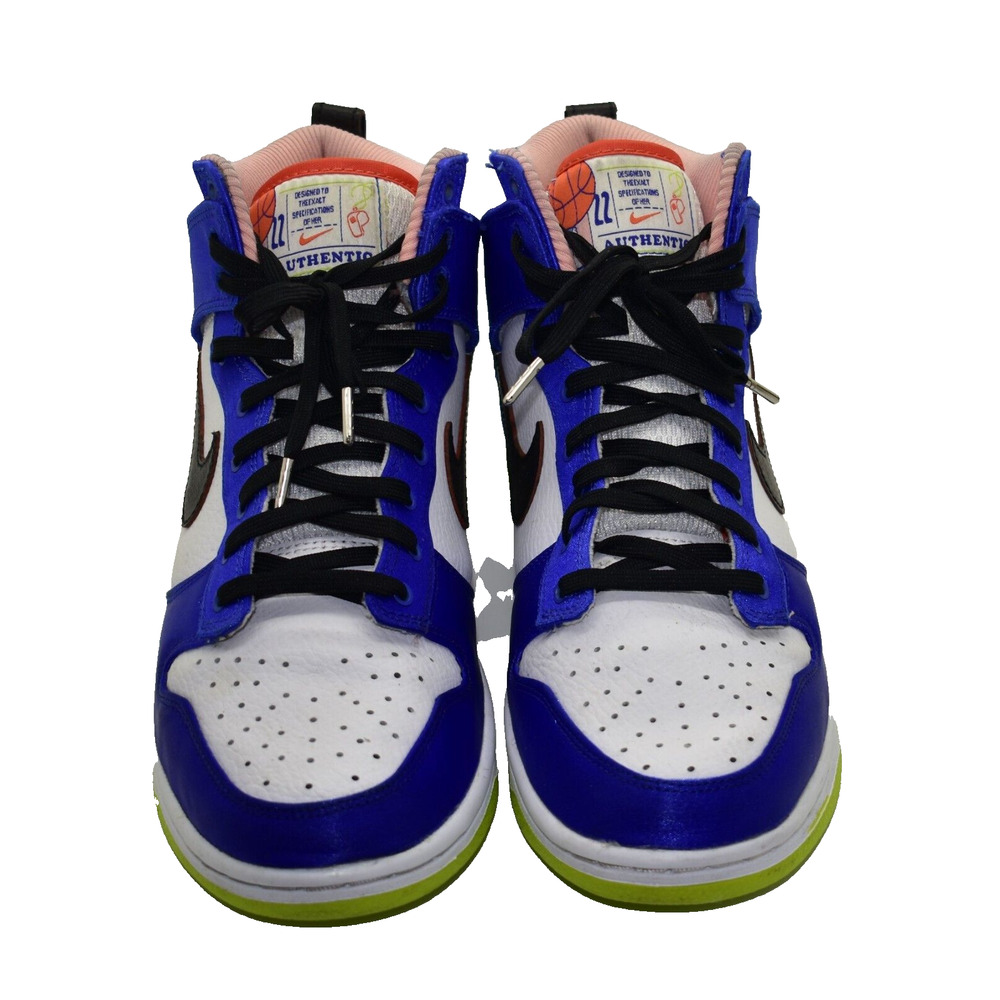 C0 Auth NIKE Wmns Dunk Hi Blue Satin Atom Green Sneaker Shoes DV2185-100 Size 8 - Picture 3 of 6